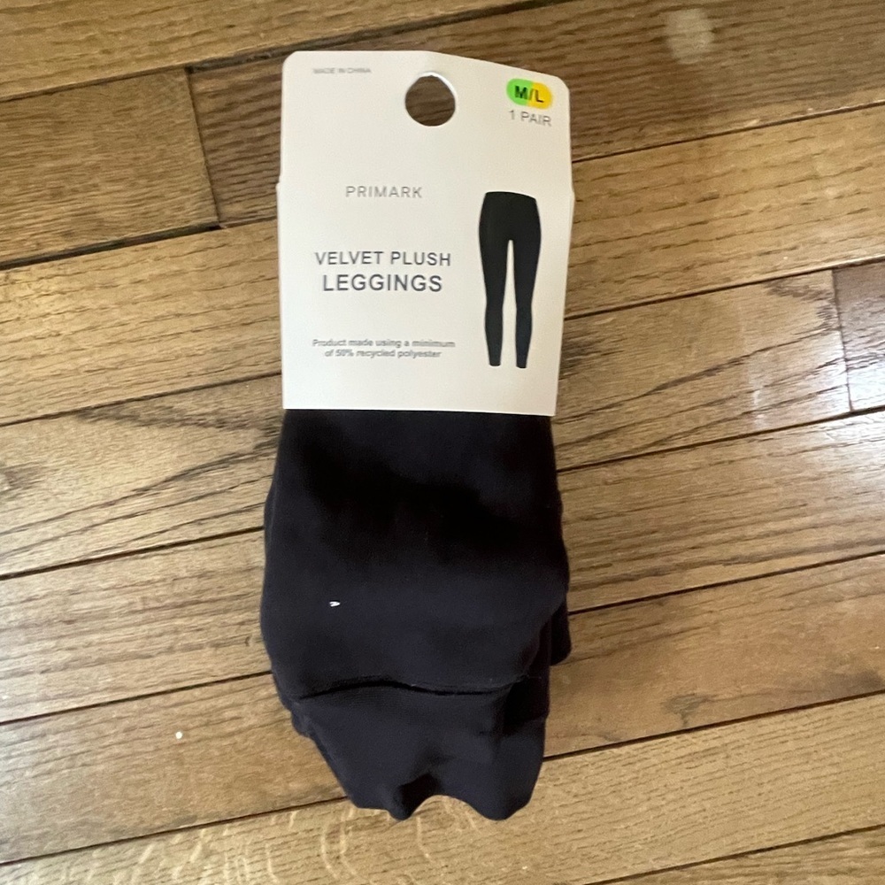 Primark Velvet Plush Leggings Chocolate / Brown NWT M/L New